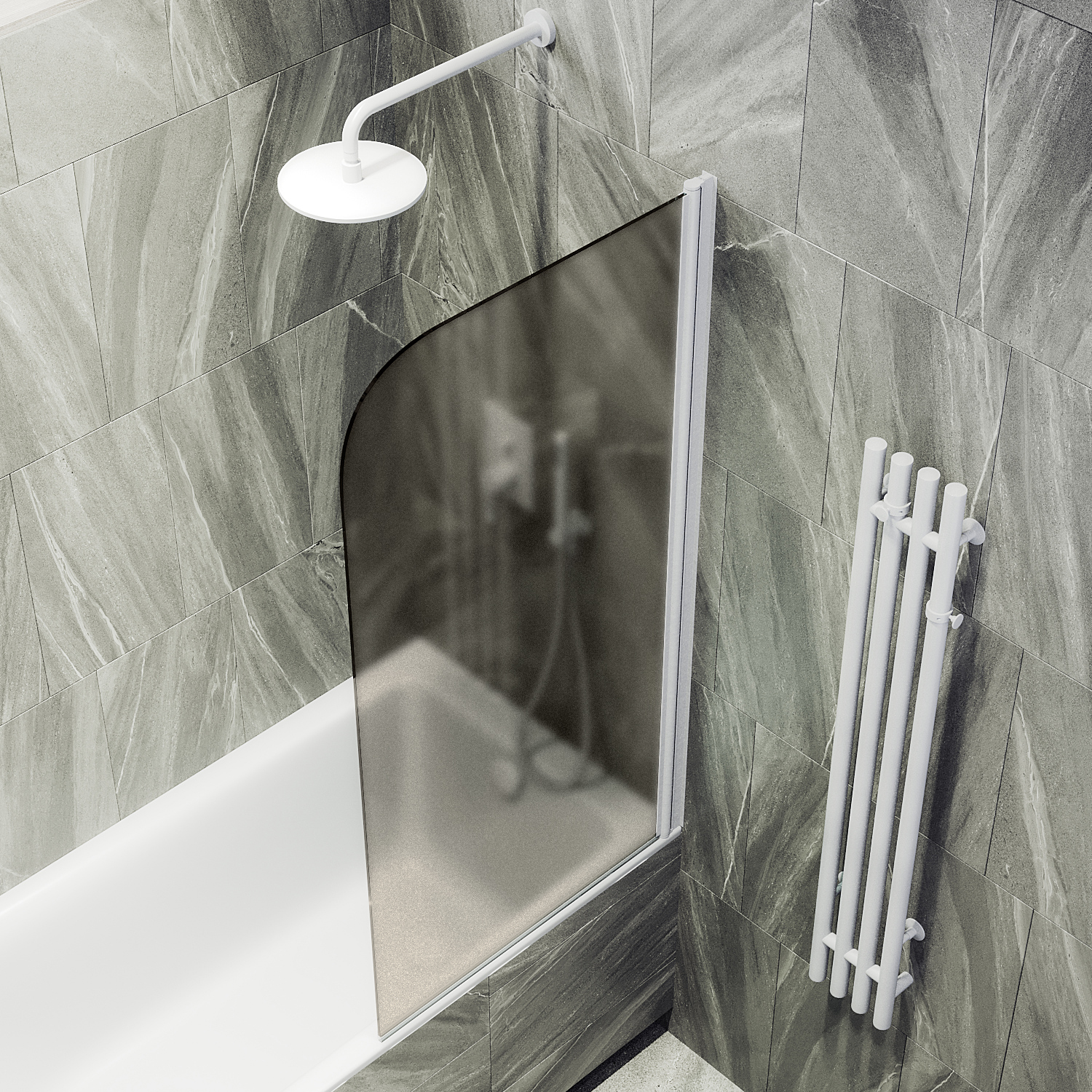 Шторка для ванны поворотная на монопетле ST-602-1 Public Steel