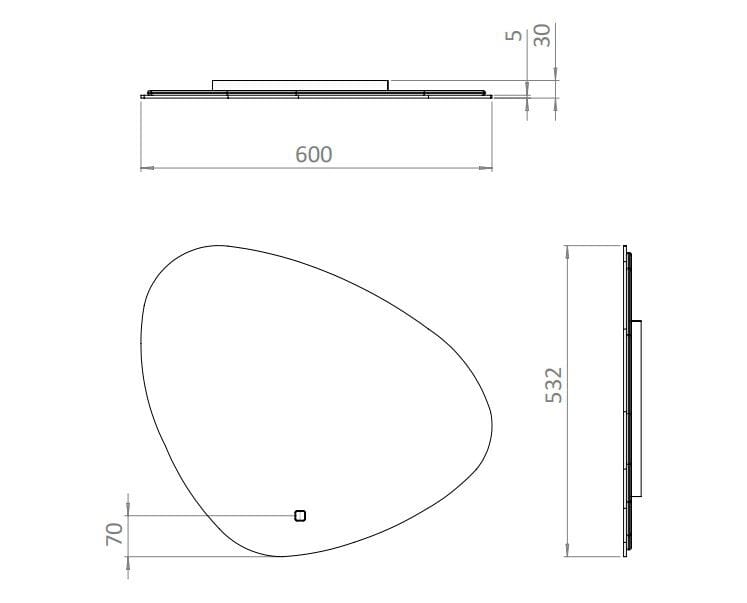 Зеркало для ванной комнаты со встроенным настенным освещением CROSSWATER ARTIST ARCH-00081865 - Вид №2