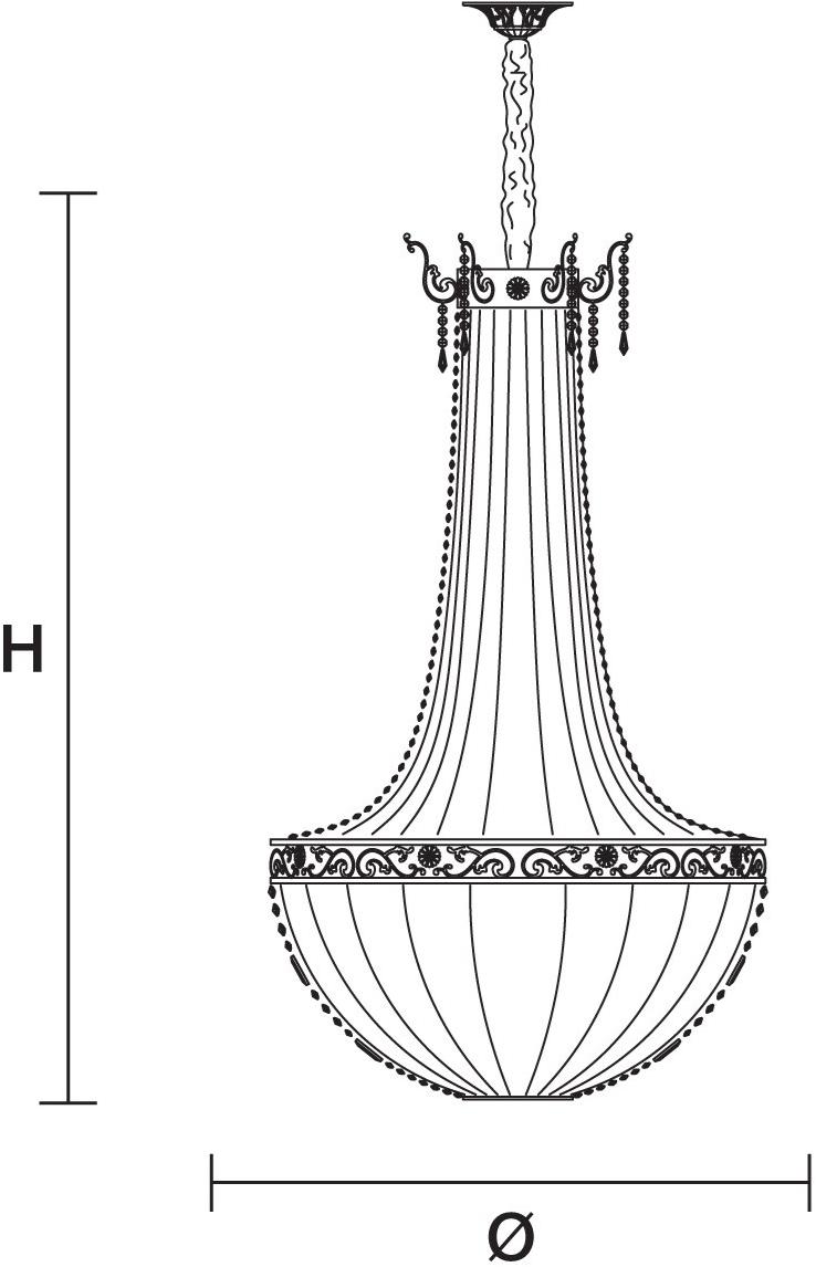 Masiero Подвесной светильник из латуни с прямым светом и кристаллами Impero & deco sun-id-1346240 - Вид №1