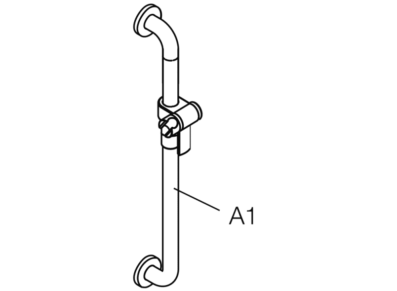 805.33.1S Держатель для душа, нестандартная длина HEWI Greifen  - Вид №2