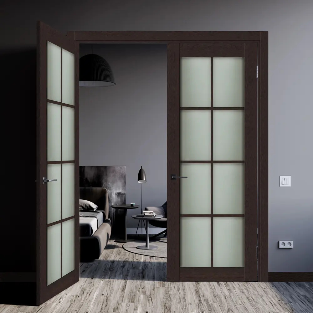 Дверь межкомнатная со стеклом Пьемонт 60x200 см CPL цвет дуб оверленд с замком и петлями МАРИО РИОЛИ STLM-2006796 - Вид №6