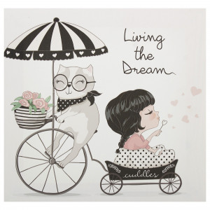 18849264 Картина на холсте «Девочка в тележке» 30х30 см