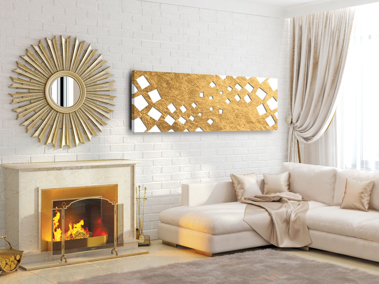 Алюминиевый полотенцесушитель Termo Design двойная пластина-сусальное золото ARCH-00129037 - Вид №1