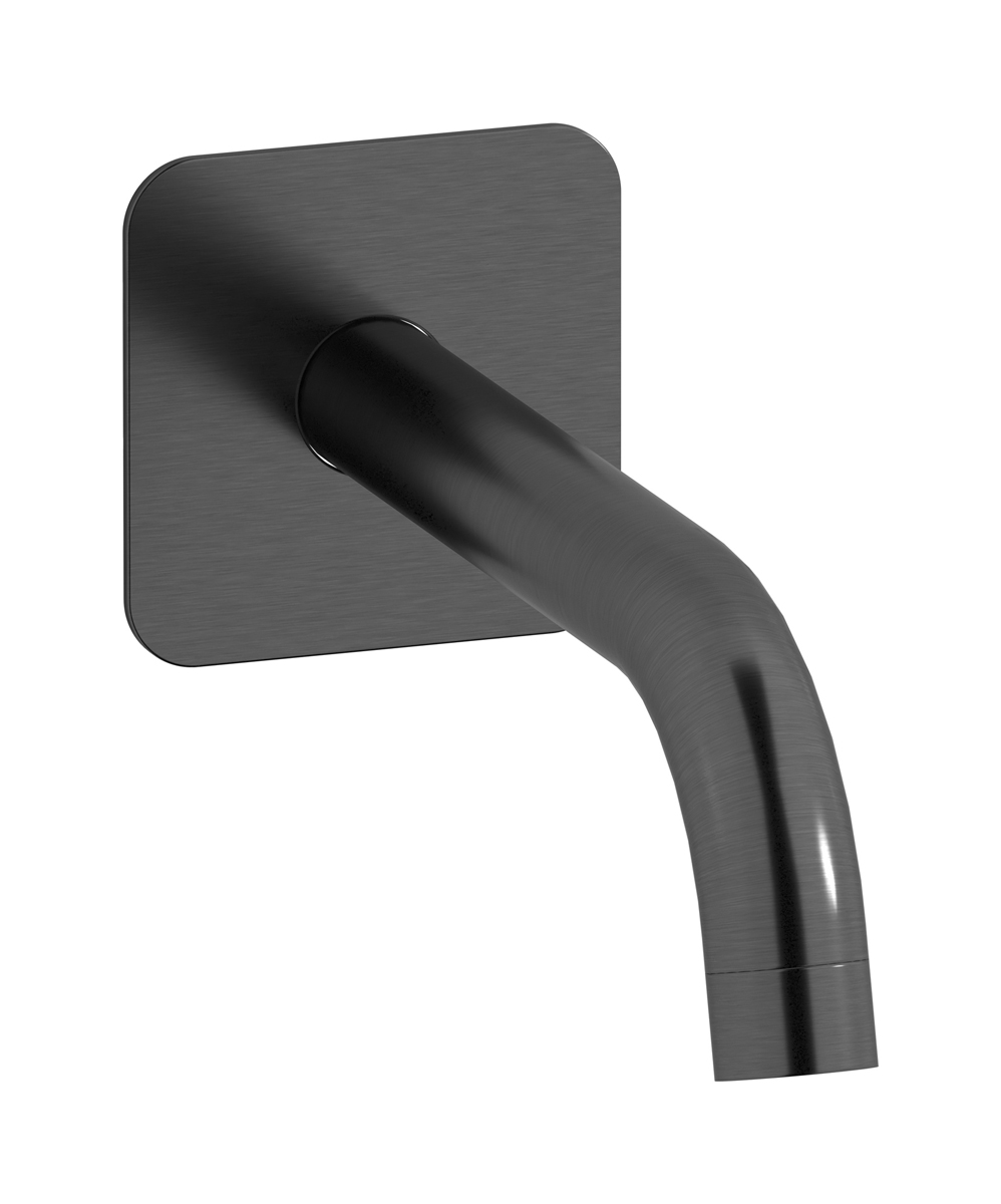 Длинный настенный излив для ванны WE ARE IB id328cs_22 Brushed Black Chrome Industria