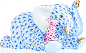 10639143 Herend Фигурка Herend "Слон и мышь" 5,5см Фарфор