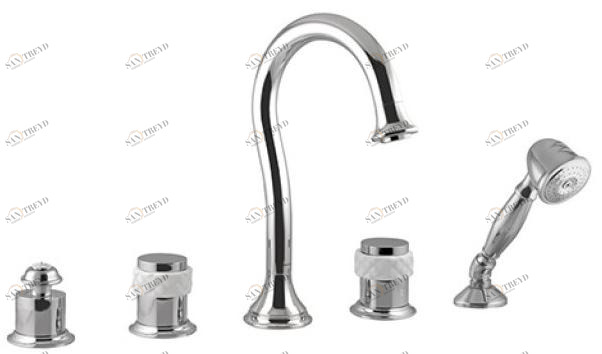 Bronces Mestre Комплект для ванны на 5 отверстий с ручным душем Coquette 065516.000.50