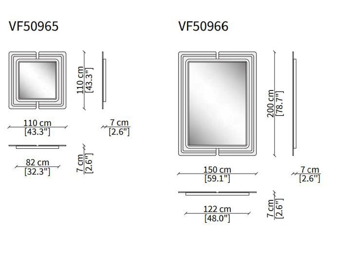 Прямоугольное настенное зеркало Vittoria Frigerio Contarini ARCH-00078546 - Вид №3
