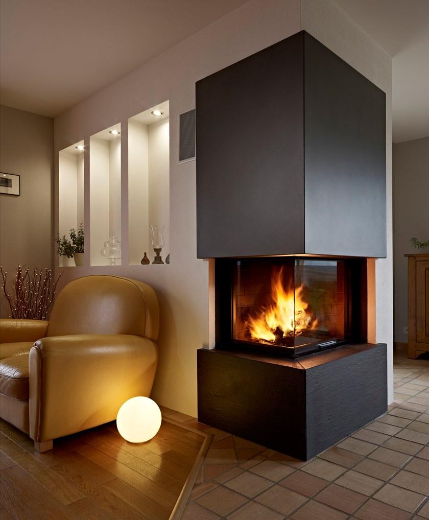 RÜEGG Угловой стальной дровяной камин с панорамным остеклением Classic line sun-id-1401982 - Вид №9