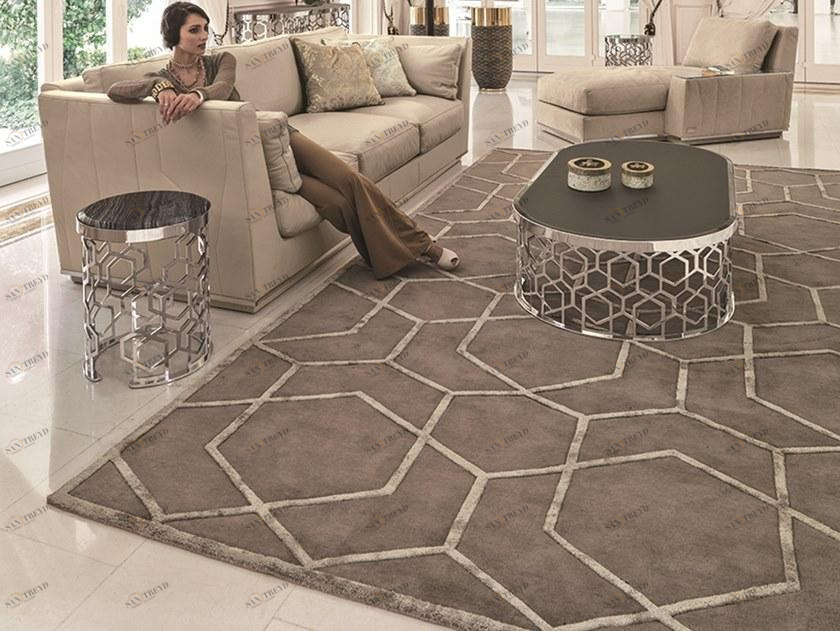 Longhi Прямоугольный коврик из ткани с геометрическим рисунком Loveluxe V 401