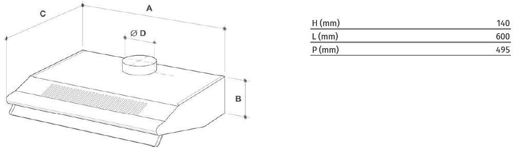 Vortice Настенная стальная вытяжка со встроенной подсветкой Vortex 20022 - Вид №1