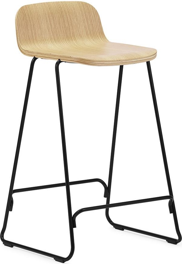 602557 Barstool w. Назад 65 см Дуб / Черная сталь Normann Copenhagen Just