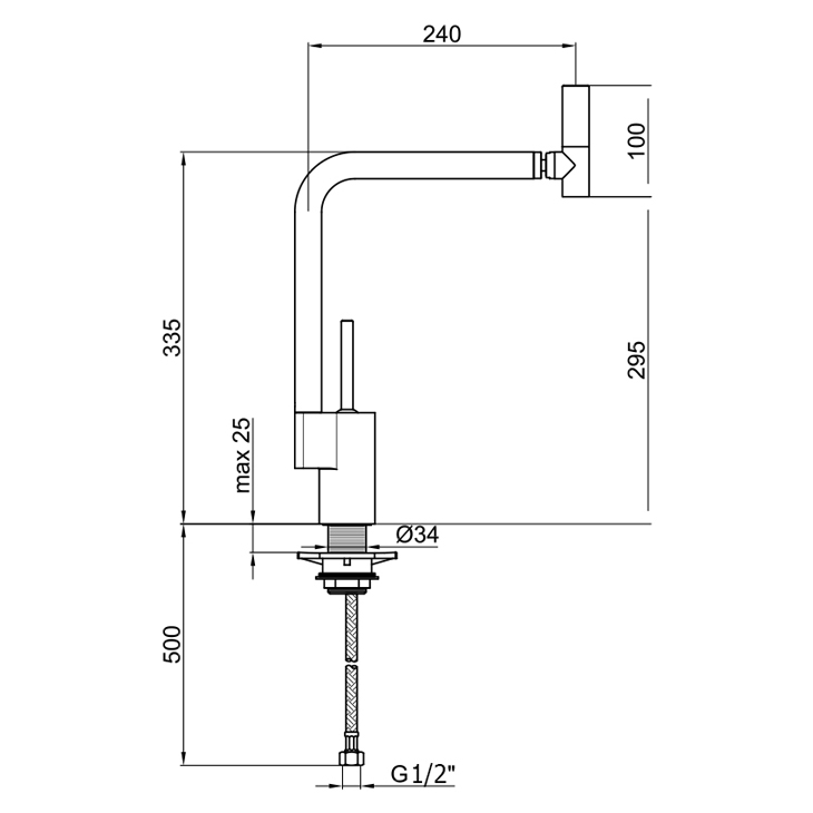 TS920302784 Смеситель для кухни Webert Kitchen 360°  - Вид №1