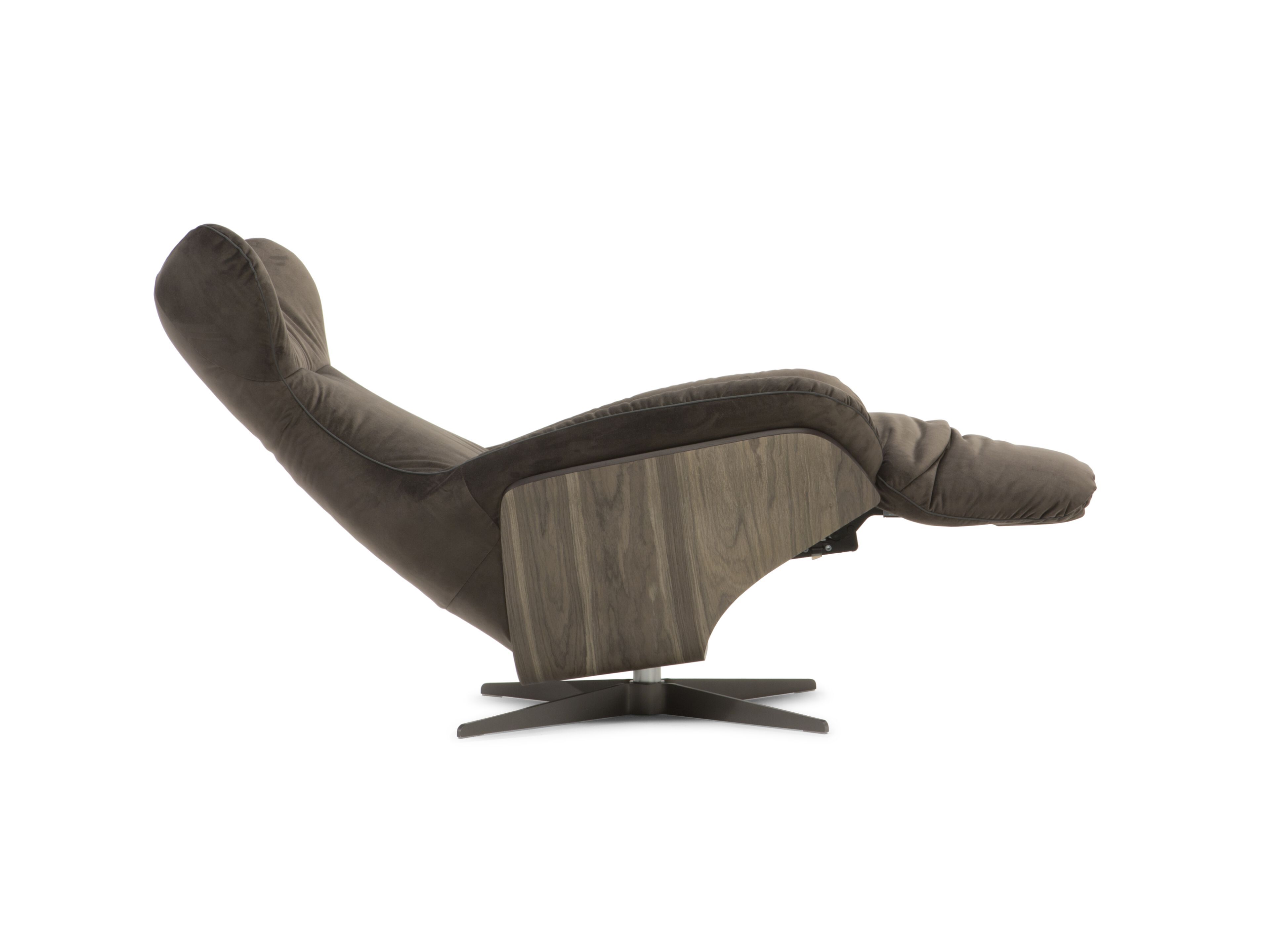 Тканевое вращающееся кресло с подставкой для ног Natuzzi Italia ILIA ARCH-00106966 - Вид №3