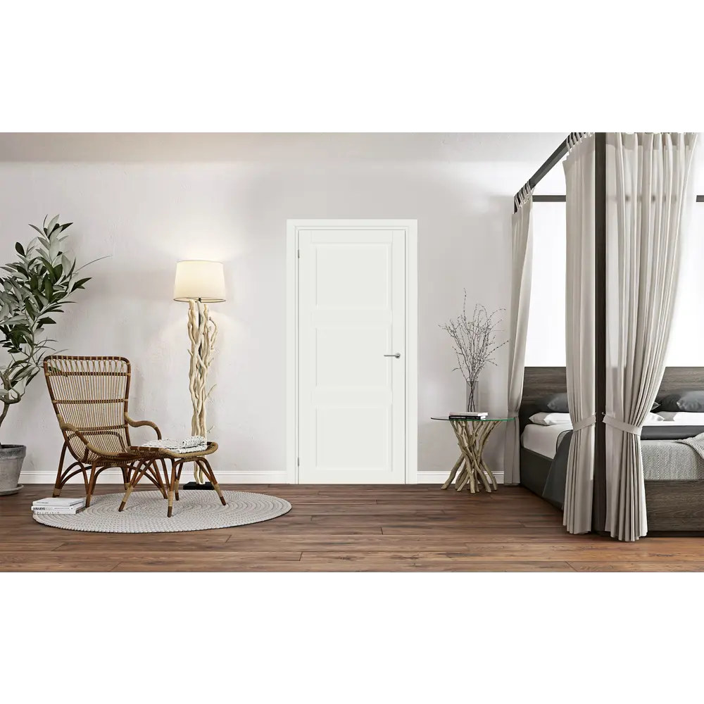 Дверь межкомнатная глухая Адажио 70x200 см Hardflex белый с замком и петлями 82636285 STLM-2170217 МАРИО РИОЛИ  - Вид №1
