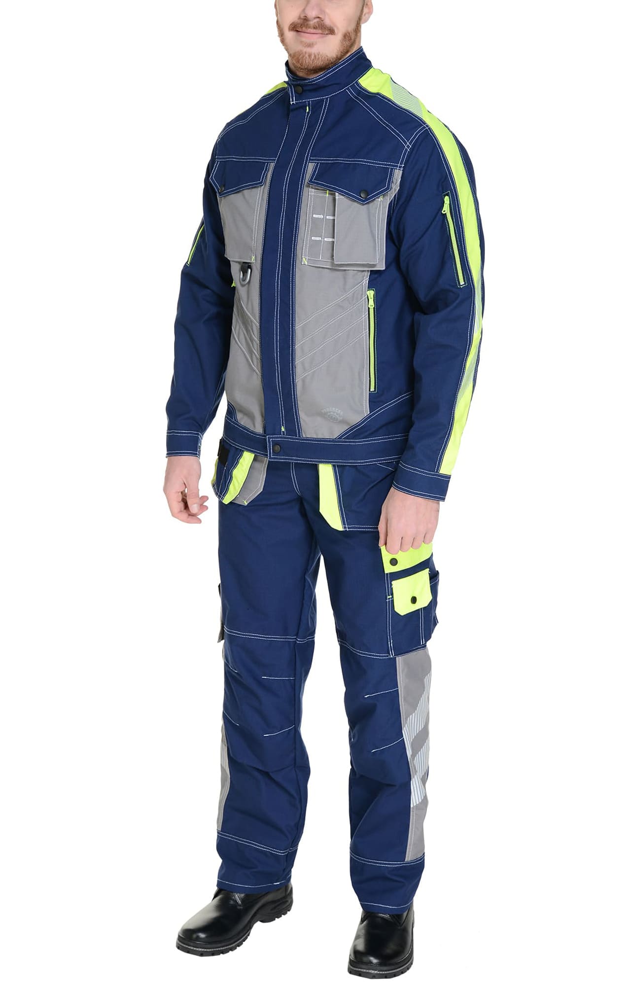 68842 Костюм "Прогресс" темно-синий с серым лимон  Летняя спецодежда  размер 48-50/170-176  - Вид №9
