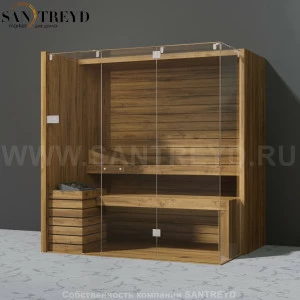 Effegibi SKY CORNER 60 SA55410021 Сауна. Мощность: 6 кВт макс. Размеры: длина 200 см, ширина 150 см. Отделка: осина термообработанная.