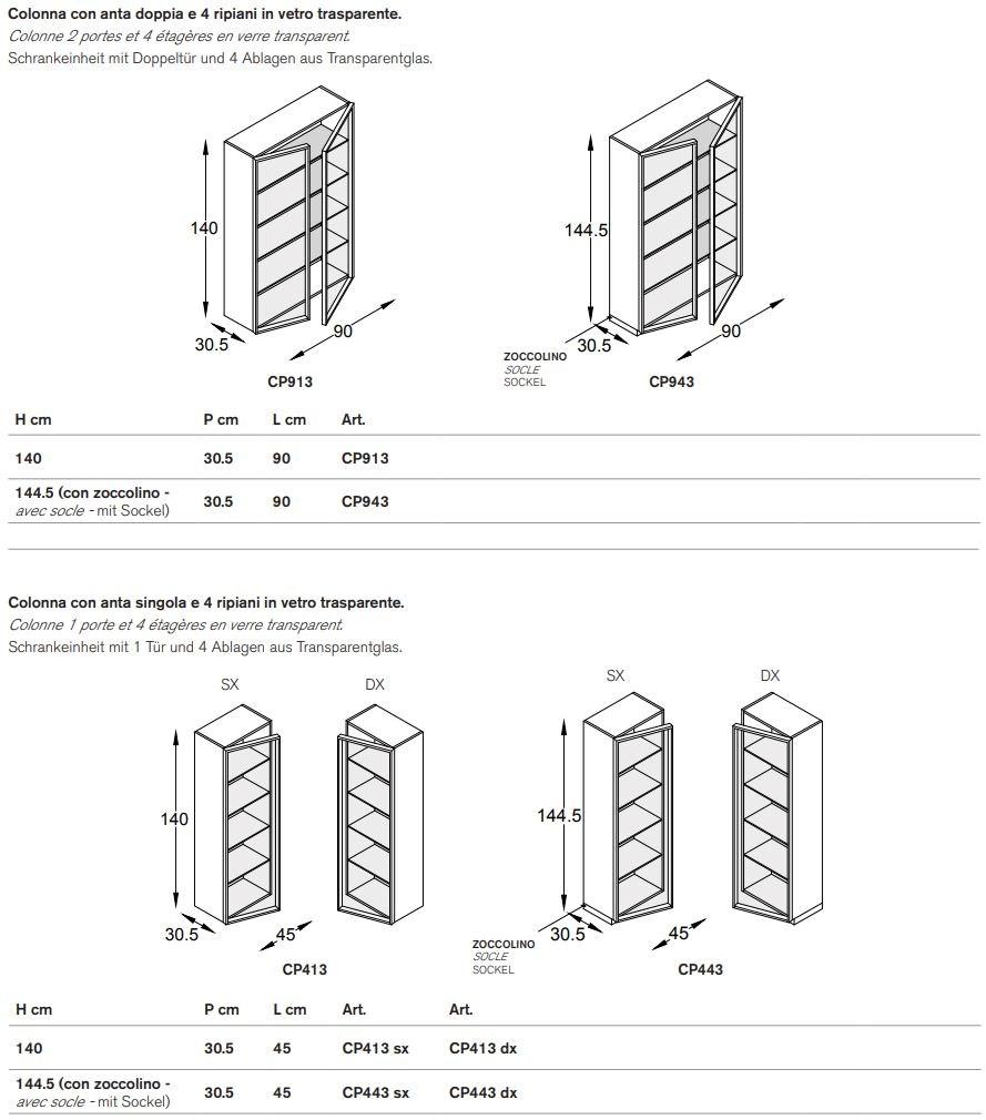 ARTELINEA Отдельно стоящая тумба для ванной со стеклянными дверцами sun-id-1440887 - Вид №2