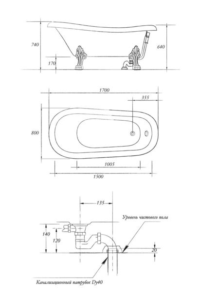24623 Ванна из литьевого мрамора Migliore Bella - Вид №3