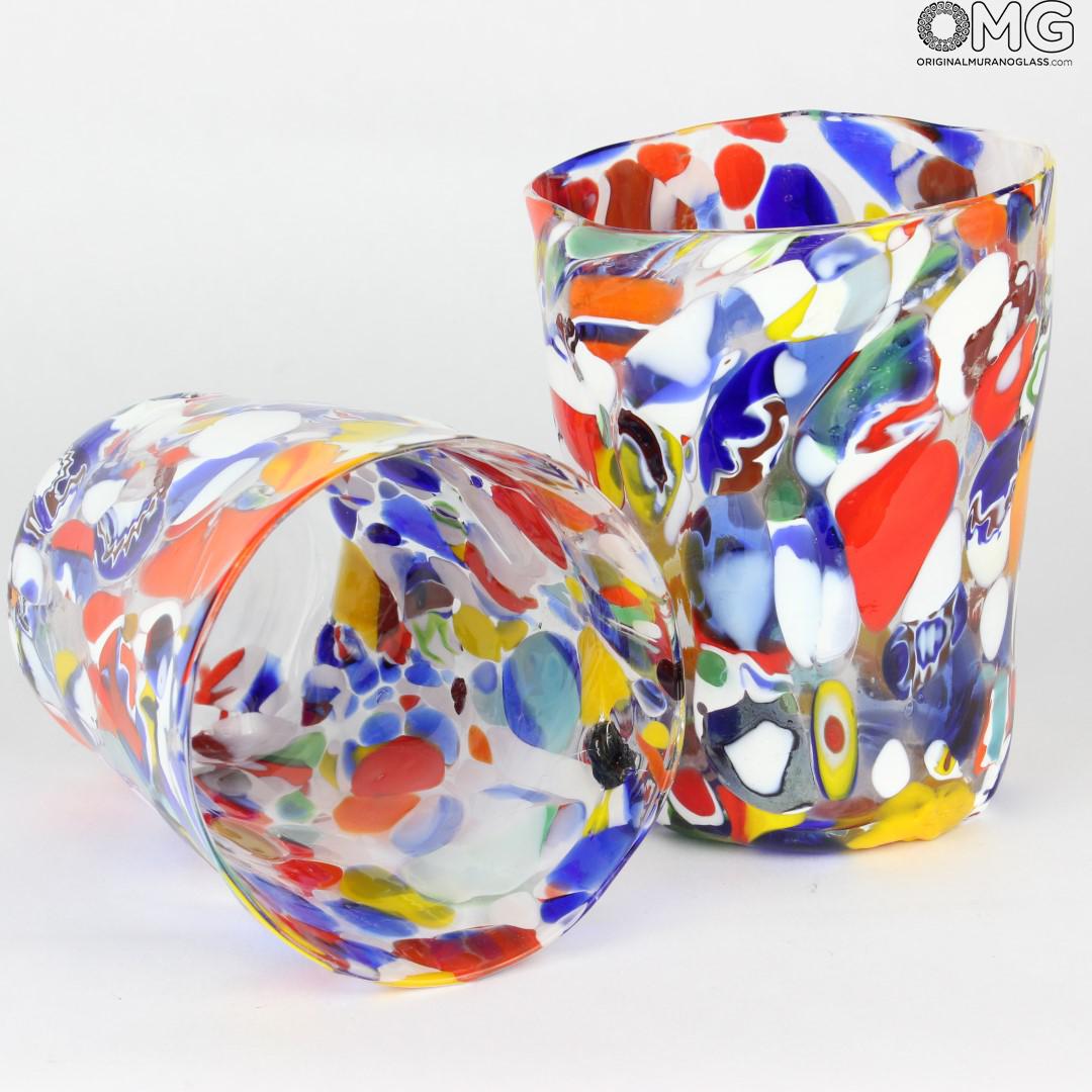 2194 ORIGINALMURANOGLASS Набор из 6 стаканов Карнавал в Венеции - муранское стекло 8 см  - Вид №1