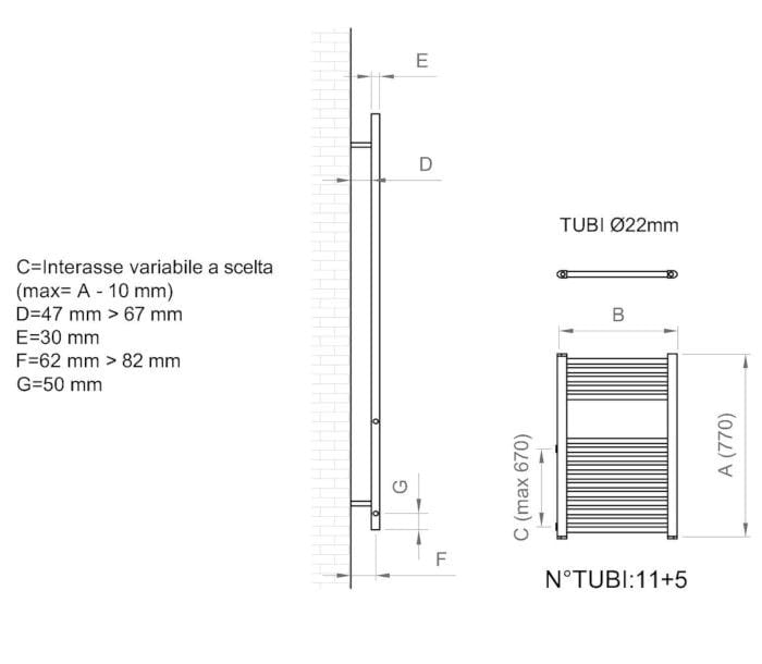 Настенный стальной полотенцесушитель с горячей водой Ercos Опера ARCH-00115055 - Вид №3