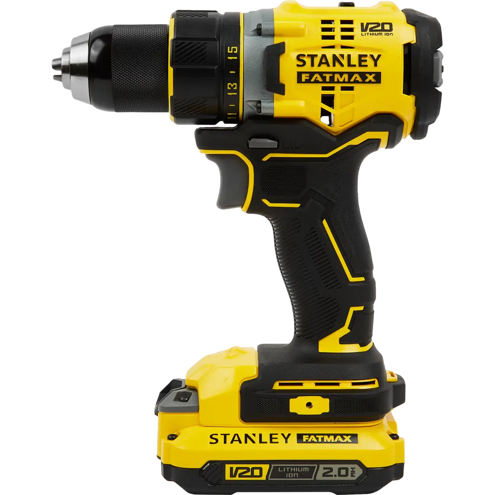 Дрель-шуруповерт аккумуляторная бесщеточная Stanley Fatmax SBD720D2K, 18 В Li-ion 2х2 Ач STLM-2161639 - Вид №1