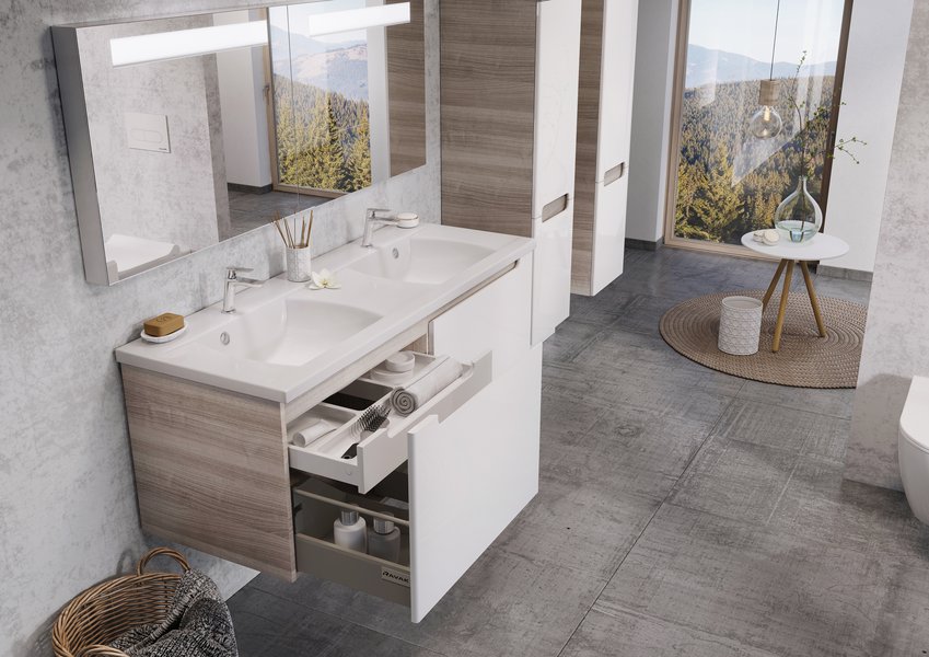 Тумба под умывальник SD-1300 CLASSIC каппучино/белая Ravak X000000958 - Вид №4