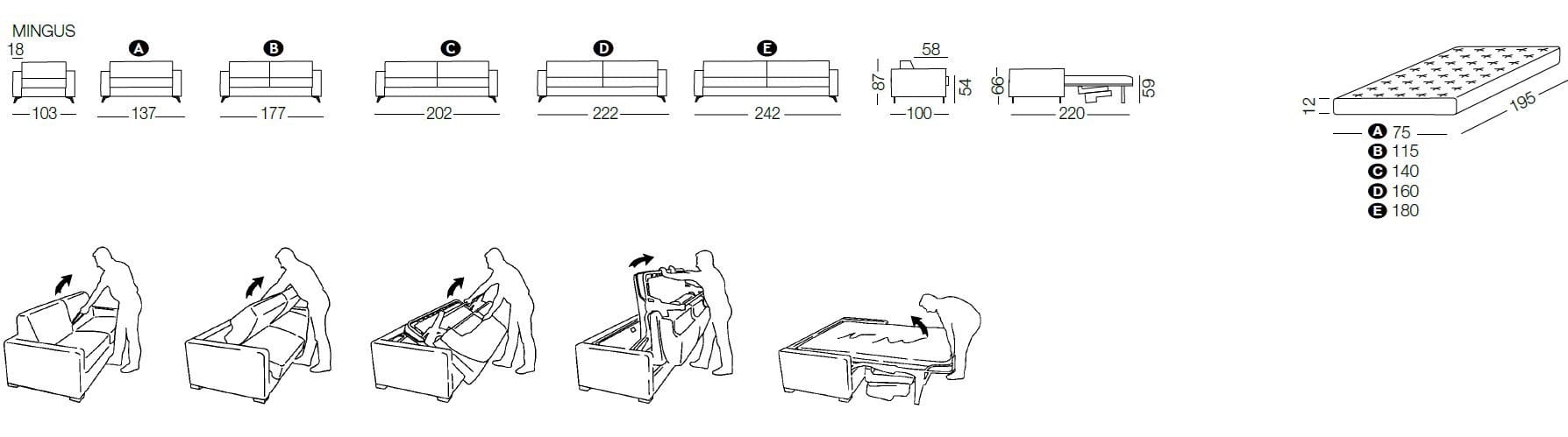 Двуспальный диван-кровать из ткани Milano Bedding MINGUS ARCH-00146468 - Вид №6