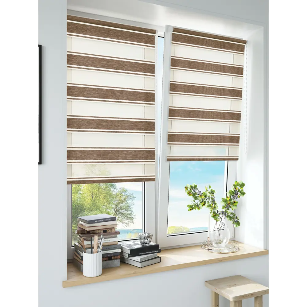 Штора рулонная день-ночь Дэли 100x160 см коричневая MIAMOZA STLM-2053127 - Вид №7