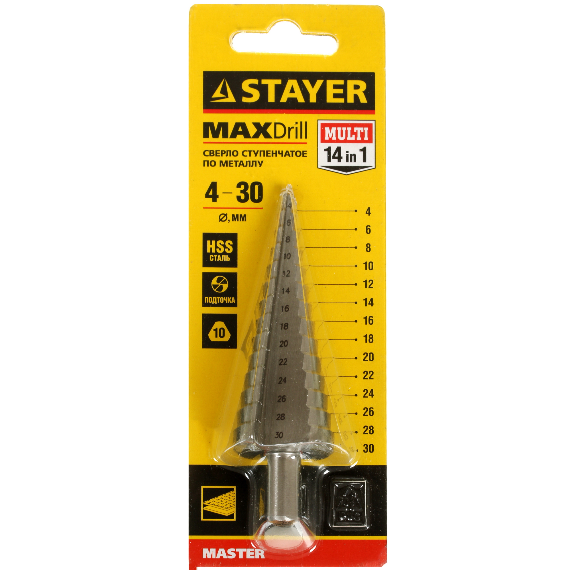 Сверло ступенчатое STAYER 29660-4-30-14 8168133 STDN-0121538