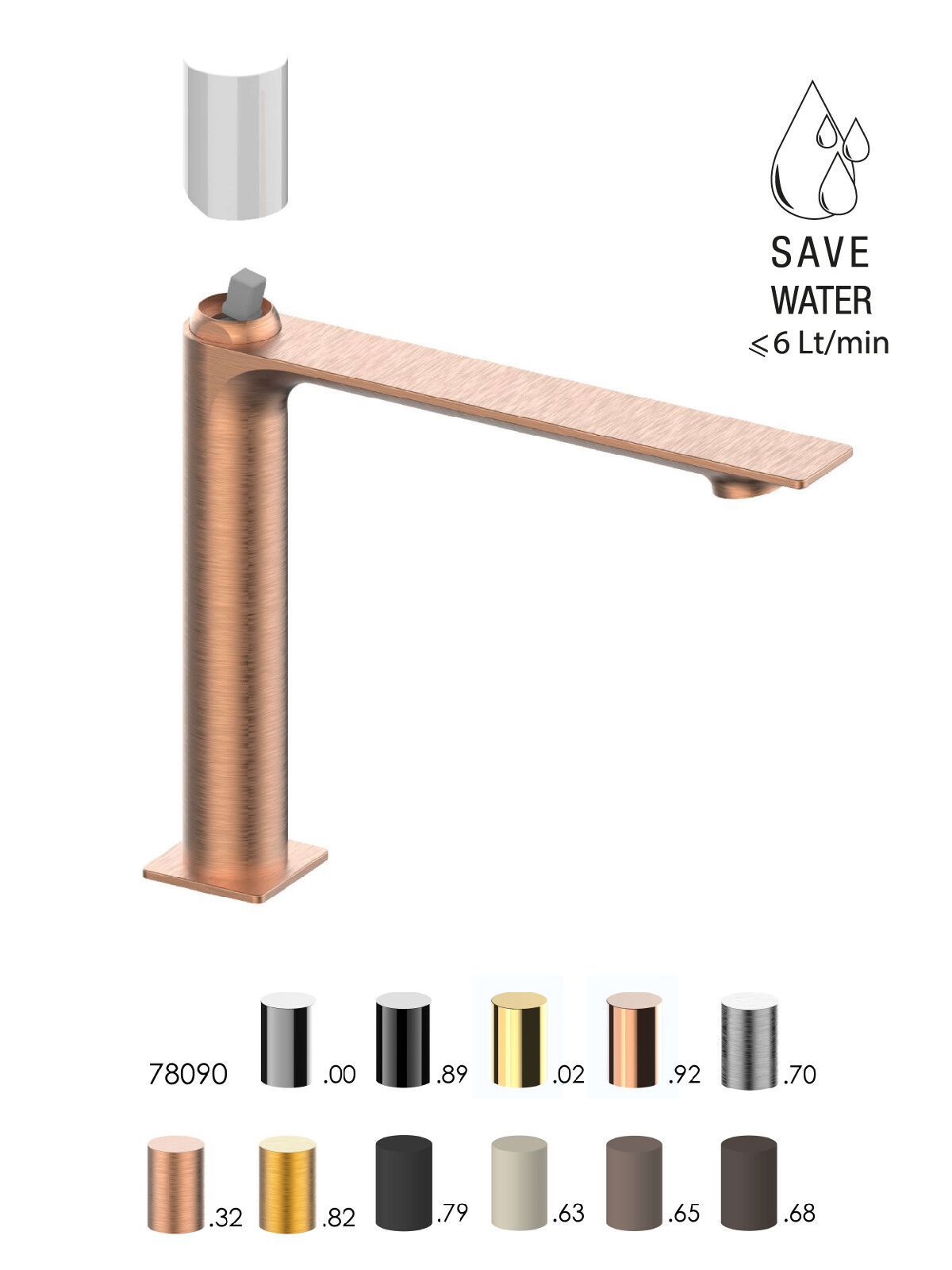 Смеситель для раковины с ограничителем расхода Rubinetterie Frattini Narciso S ARCH-00125843 - Вид №12