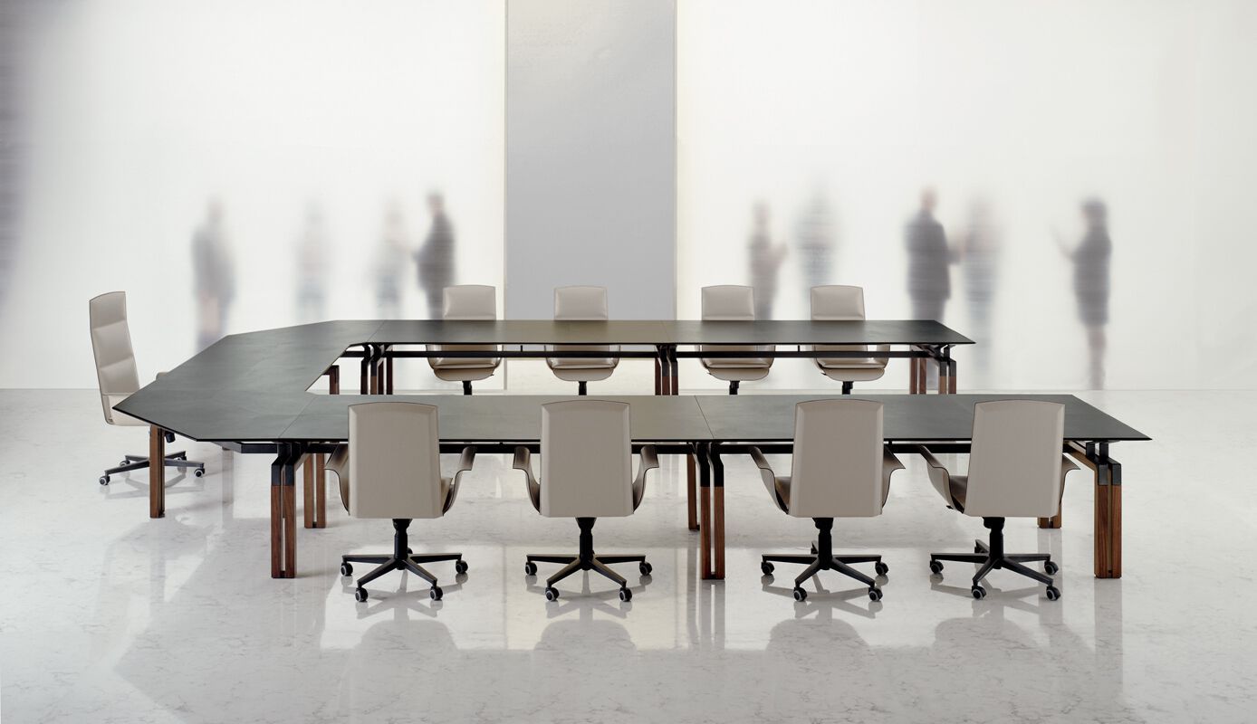 Модульный стол для совещаний с кожаной обивкой i 4 Mariani ARCH-00016638 - Вид №1