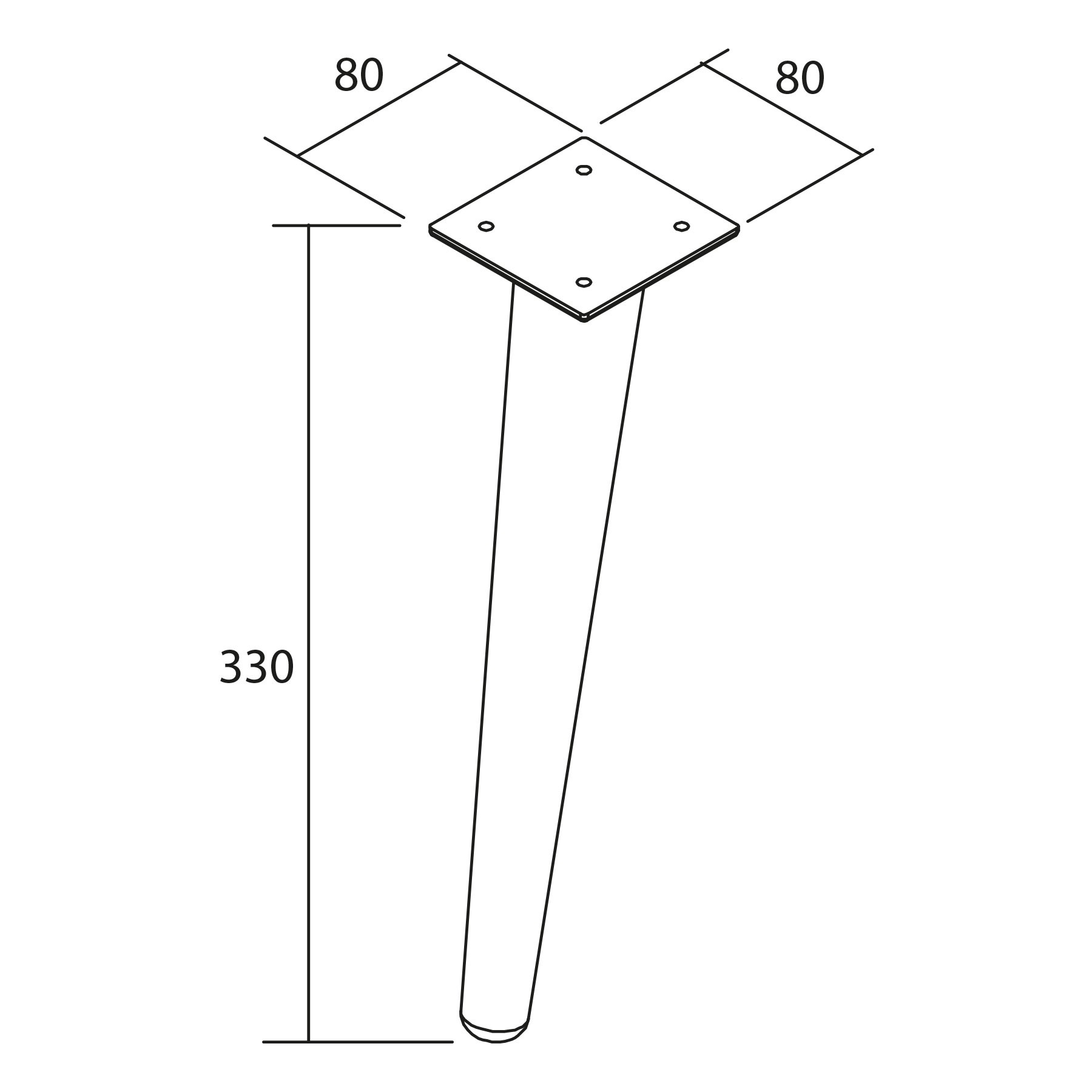 84140 SALGAR Комплект из 2 ножек ДАННА СОСНА Высота 330 мм  - Вид №1