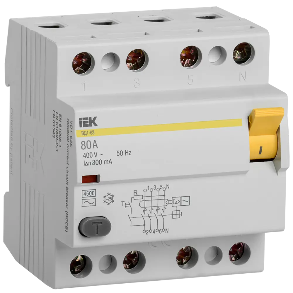 УЗО IEK ВД1-63 4Р 100 А 300 мА 4.5 кА AC 84300213 STLM-2043340 