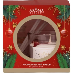 Свеча в стакане ароматическая Aroma Harmony Праздничное тепло 10 см цвет красный