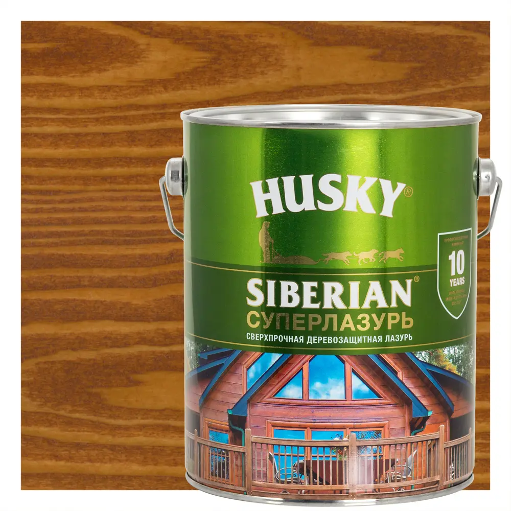 Husky Siberian Суперлазурь для дерева - защита и декор в стиле тикового дерева 84392083