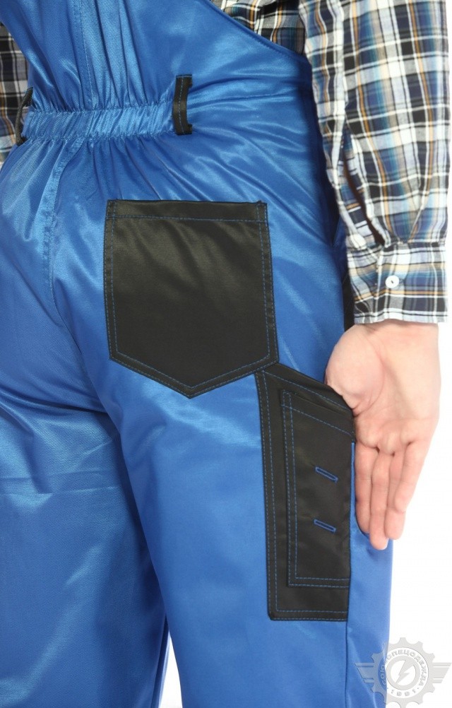 61473 Полукомбинезон "Мастер" василек-черный  Летняя спецодежда  размер 52-54/170-176  - Вид №8