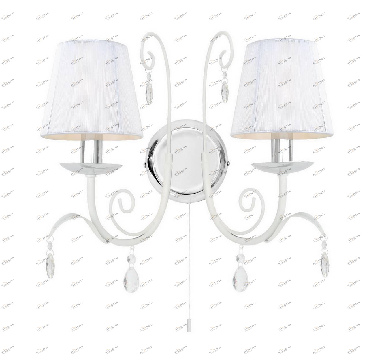 Бра Arte Lamp Romana Snow A1743AP-2WH ARTE LAMP  077324 Белый;прозрачный;серебро 
