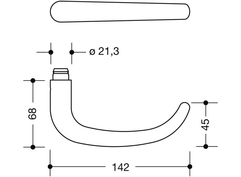 173XAH Дверная ручка (х-техник) HEWI Serie 170 | Edelstahl  - Вид №1