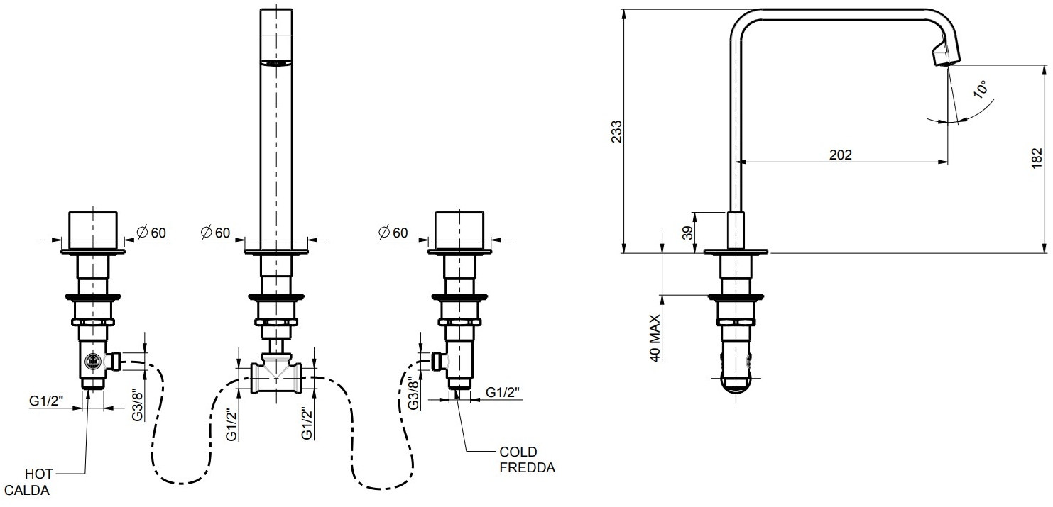 Rubinetterie Frattini Смеситель для умывальника с высоким изливом Luce suite sun-id-1483676 - Вид №1