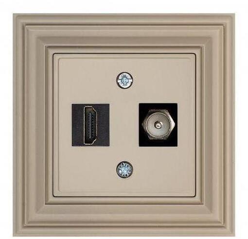 29-139 Розетка HDMI/TV Liregus Retro кремовый омбре