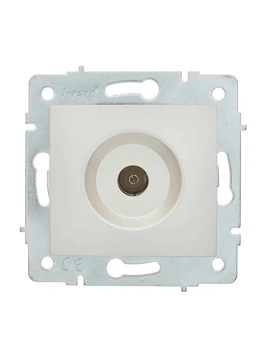 ASTI Розетка ТВ оконечная жемчужно-белый перламутр механизм LEZARD 7081-3088-130 - Вид №1