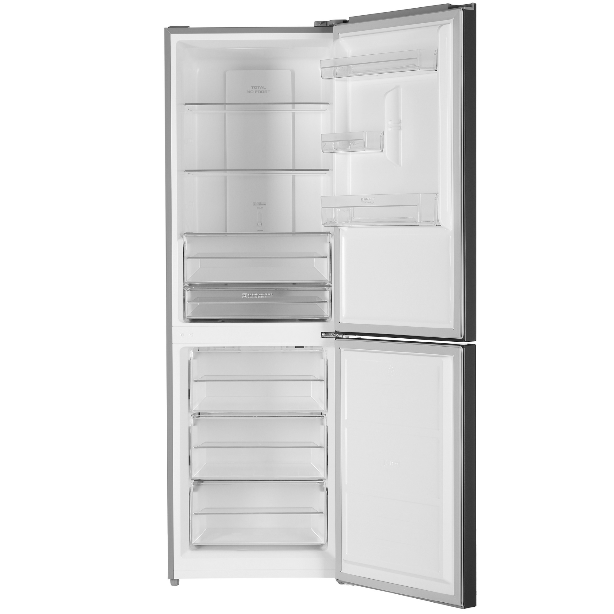 5327661 Холодильник с морозильником   KRAFT TNC-NF403D серебристый STDN-0084354 - Вид №1