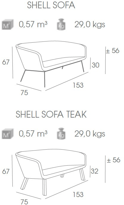 FueraDentro Садовый диван 2 мест из батилина® Shell sun-id-1349776 - Вид №5