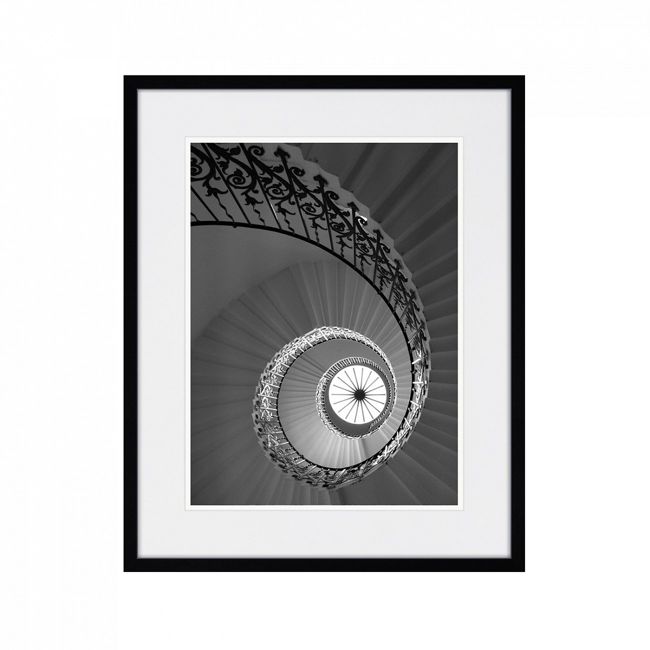 Картина черно-белая 52х42 см Tulip Stairs In Queen's House, London КАРТИНЫ В КВАРТИРУ  00-3894696 Серый  - Вид №1
