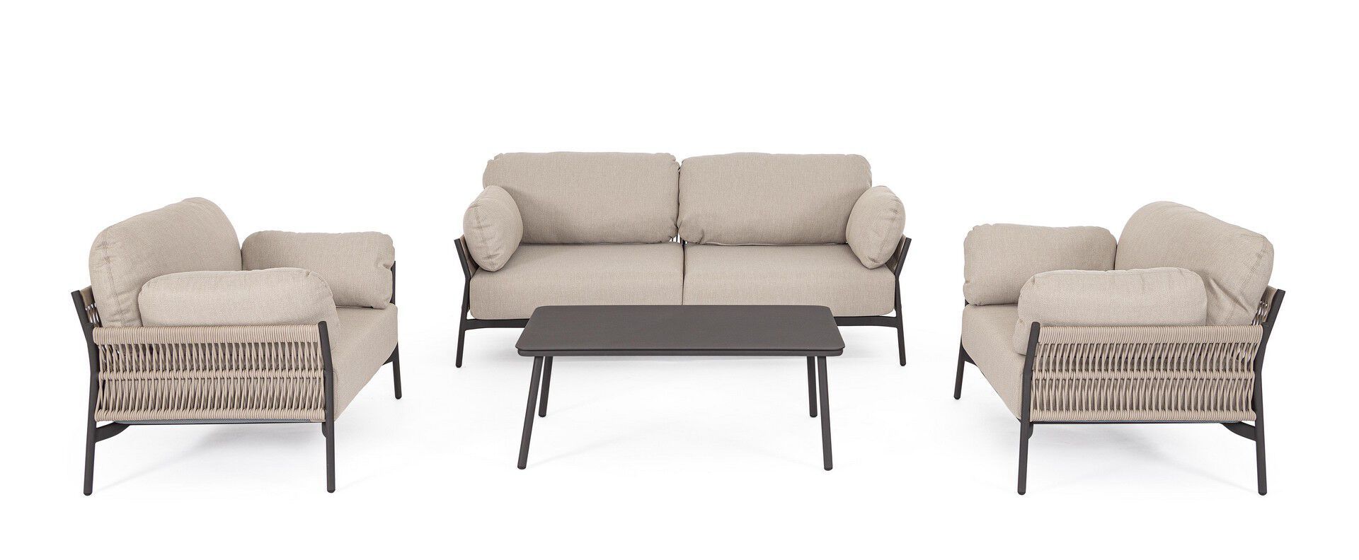 Веревочное и тканевое садовое кресло с подлокотниками BIZZOTTO Pardis ARCH-00002123 - Вид №7