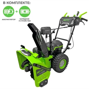 92026597 Снегоуборщик аккумуляторный бесщёточный Greenworks 2602807 61 см 82 В 3x8 Ач АКБ и ЗУ в комплекте STLM-1358794