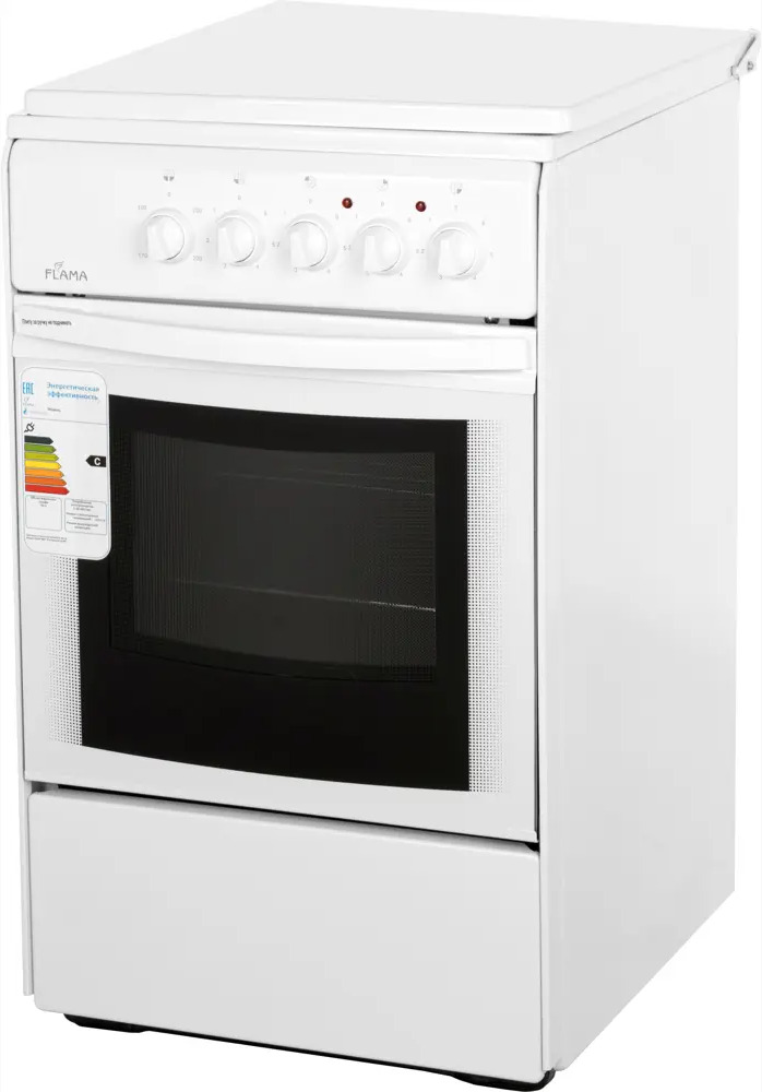 91700737 Электрическая плита с духовкой Flama AE 1401 W 50x85x60 см цвет белый STLM-0864657