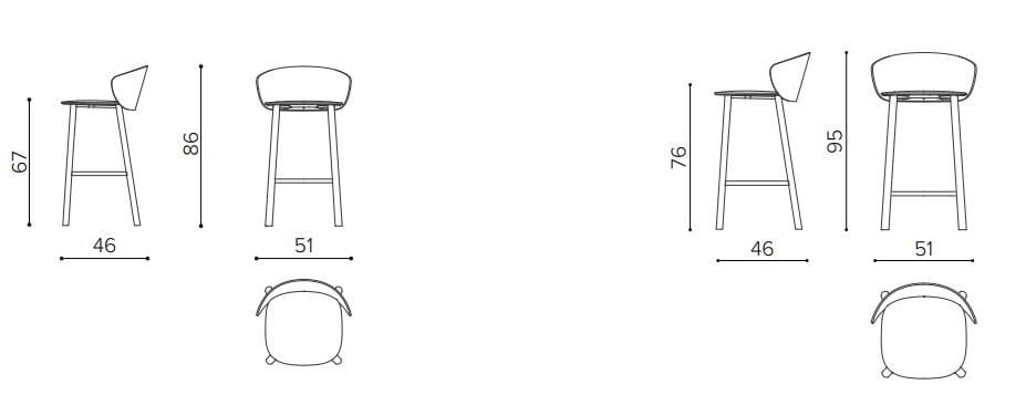 Высокий деревянный табурет с подставкой для ног True Design Не деревянная ARCH-00022166 - Вид №5