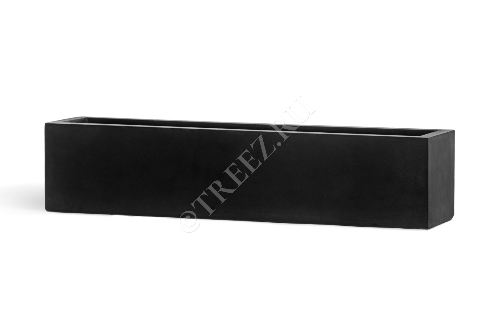 41.1020-0031-BLCK-80 Кашпо  ERGO - серия Just - Узкий низкий прямоугольник - Антрацит Цветочная коллекция  - Вид №4
