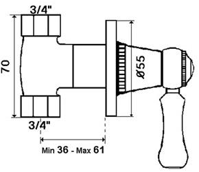 rvb Смеситель для душа на одно отверстие 1935 limoges 1935.--.82 - Вид №1